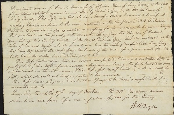 An Aunt with a Conscience Leads to a New Branch on My Family Tree: Richard Gray of Surry County 